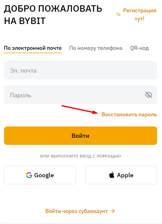 Как можно войти в личный кабинет портала Bybit – инструкция